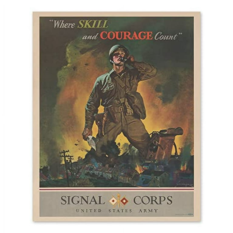 【antique】40年代 アメリカ軍 US.ARMY SIGNAL CORPS HISTORIX Vintage 1942 US Army Signal Corps Poster Print - 16x20