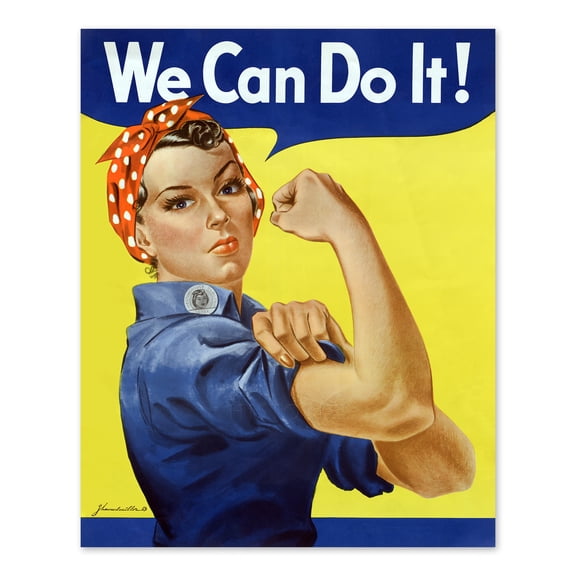 HISTORIX Vintage 1943 Rosie The Riveter Poster Matte Print - Vintage We Can Do It! Rosie The Riveter World War II History Wall Art Poster