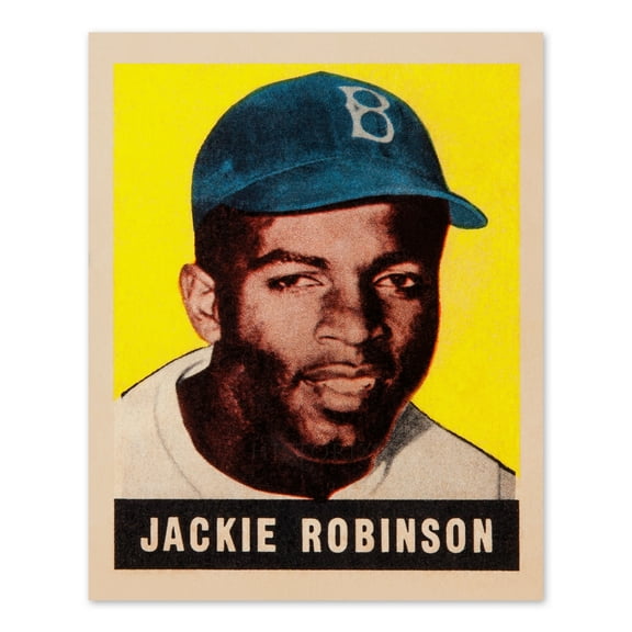 HISTORIX Vintage 1948 Jackie Robinson Poster Matte - Vintage Poster of Brooklyn Dodgers Baseball Player Jackie Robinson Wall Art Print