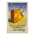 thumbnail image 1 of HISTORIX Vintage 1950 Travel to Ireland the Easy Way Poster Print - 24x36 Inch Restored Fly Aer Lingus Irish Air Lines Travel Poster of Ireland, 1 of 6