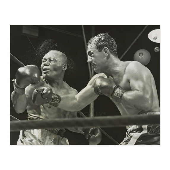 HISTORIX Vintage 1952 Rocky Marciano Photo Print - Vintage Photo of Rocky Marciano Knocking Out Jersey Joe Walcott - Rocky Marciano Poster