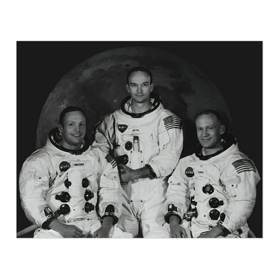 HISTORIX Vintage 1969 Apollo 11 Crew Photo Print - Old Photo of Apollo 11 Space Crew Neil Armstrong Buzz Aldrin & Michael Collins Poster