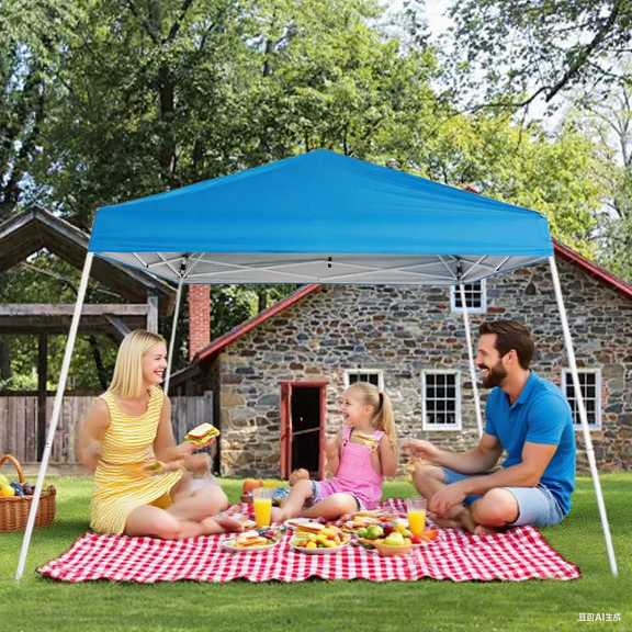 HISUKOY Pop-Up Canopy 10x10x8.7ft Outdoor Tent with Steel Frame, 150D Silver-Coated Top & 600D PVC Polyester, Waterproof Sun Shelter for Camping/Events
