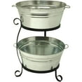thumbnail image 1 of HIT  19 x 29 in. Double Beverage Tub with Iron Stand, Galvanized Steel, 1 of 1