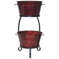 thumbnail image 1 of HIT 8020E GC Enameled Galvanized Steel Double Beverage Tub with Iron Stand, Glazed Caramel, 1 of 1