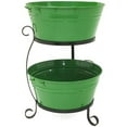 thumbnail image 1 of HIT 8025E SA Enameled Galvanized Steel Double Beverage Tub with Iron Stand, Sage, 1 of 1
