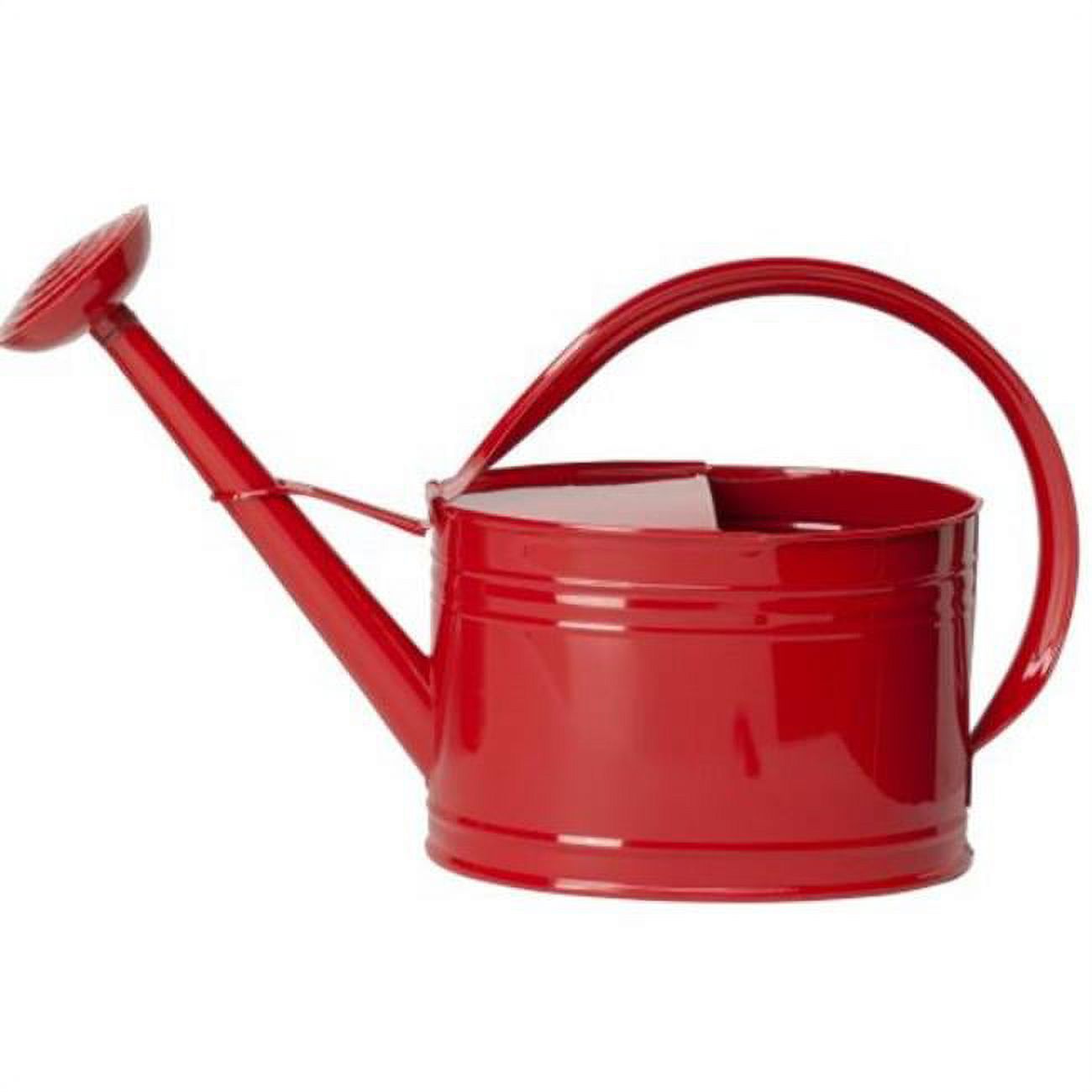 HIT 8584E XR 2.5 gal Enameled Galvanized Steel Watering Can with Removable Rosette, Red