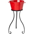 thumbnail image 1 of HIT 6585E XR Enameled Galvanized Steel Beverage Tub with Iron Stand, Red, 1 of 1