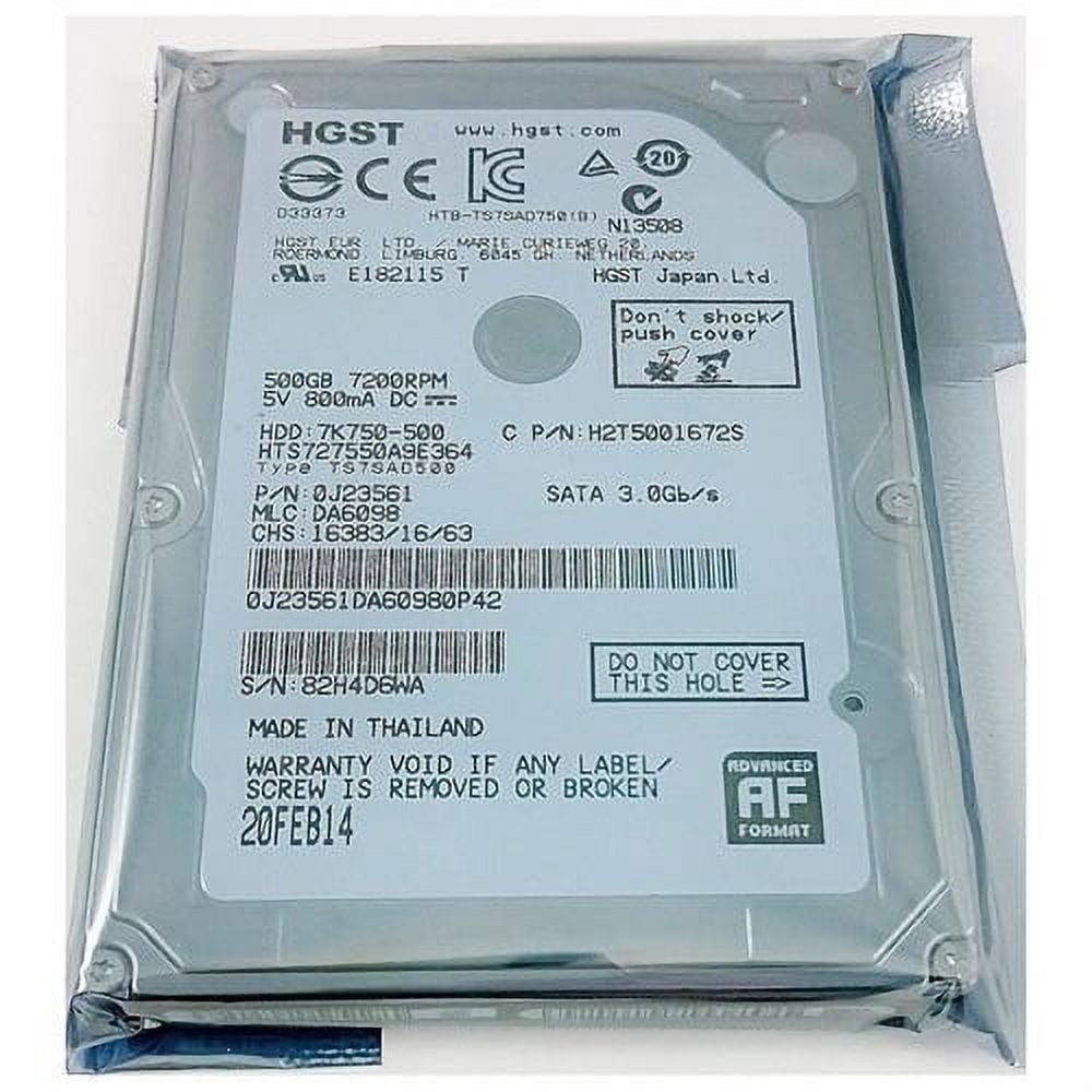 HITACHI TRAVELSTAR HTS727550A9E364 7K750 0J23561 500GB 7200RPM 2.5
