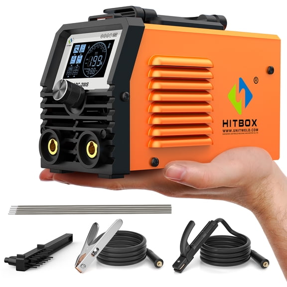 HITBOX 110V Mini Stick Welder, ARC200S IGBT Inverter ARC Welding Machine with LED Display, Hot Start & Arc Force