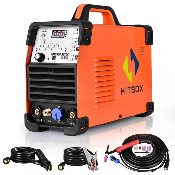 HITBOX 200A AC/DC Aluminum Tig Welder with Pulse, IGBT 2T/4T  Digital Inverter STICK/TIG 220V TIG Welding Machine
