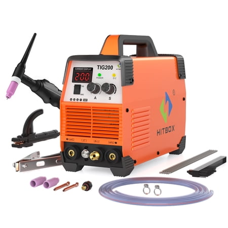 HITBOX 200A TIG/Stick Welder, 110/220V Dual Voltage IGBT Inverter (TIG200)