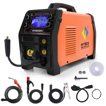 HITBOX SYN MIG200Pro 5-in-1 MIG/TIG/ARC/MAG Stick Welder, 200A, 110V/220V, Gas & Gasless, Automatic Wire Feed, Aluminum & Steel Welding