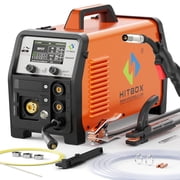 HITBOX 8-in-1 200A Dual Pulse MIG Welder, 110V/220V Aluminum Welding Machine with MIG, Flux Core, Lift TIG, Stick, Spot Welding and LED Display