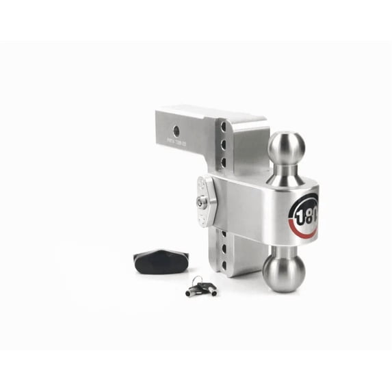 Weigh Safe 180 Hitch - Adjustable Trailer Hitch - 10" Adjustable Drop Hitch for 2" Receiver, Heavy Duty Aluminum Trailer Hitch w/ Chrome-Plated Tow Balls (2" & 2 5/16") - 12,500 lbs GTW