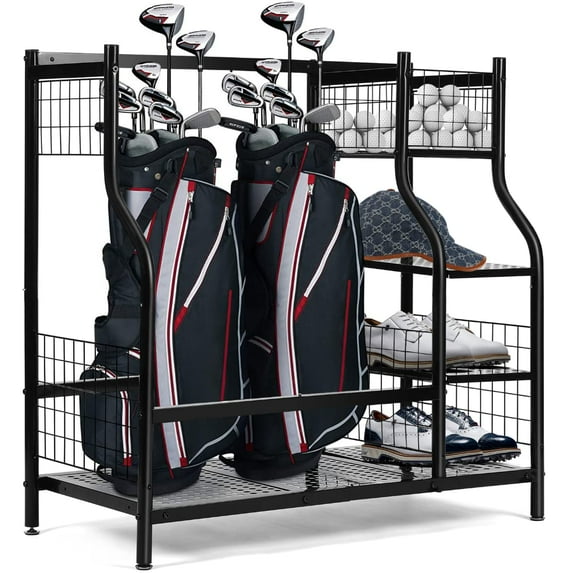 HITIK Golf Bag Storage Rack Thickened 250mm, Golf Storage Organizer for Garage, Club and Basement