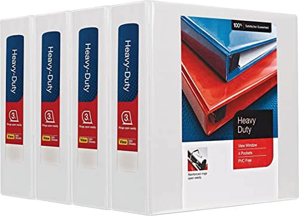 HITOUCH BUSINESS SERVICES 4Pocket Heavy Duty 3" 3Ring View Binders