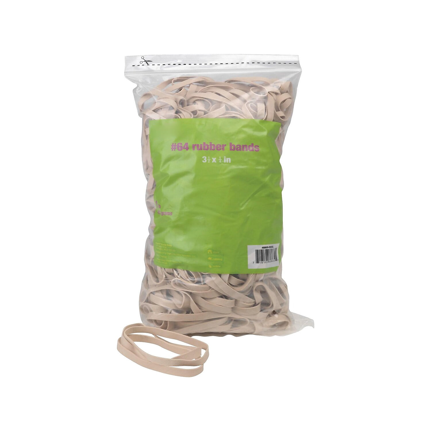 HITOUCH BUSINESS SERVICES Economy Rubber Bands #64 1 lb. Bag 25 Bags/Carton 17785CT