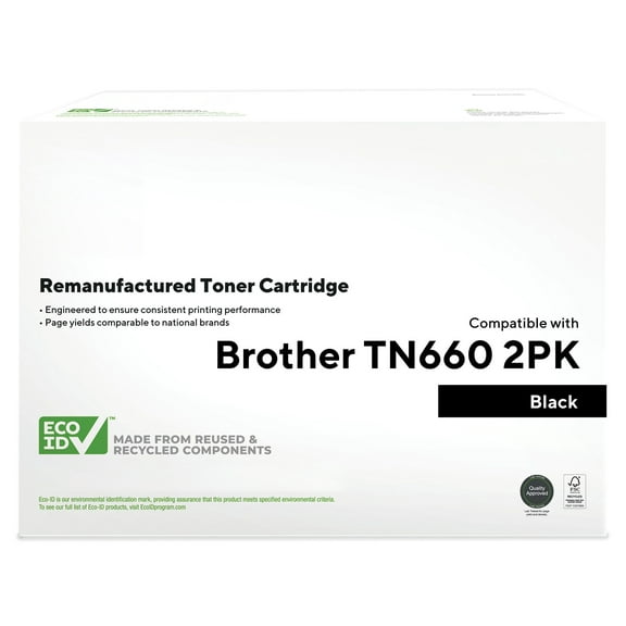 HITOUCH BUSINESS SERVICES Reman Black High Yld Toner Cart. Replacement for Brother TN660  2/PK