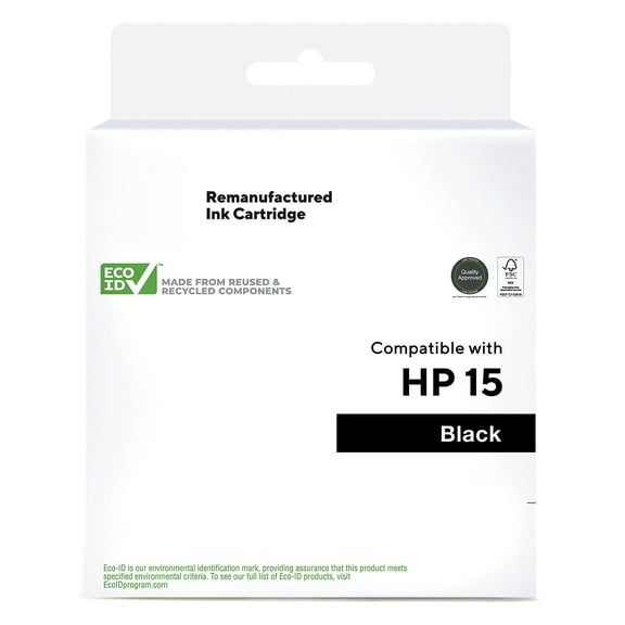 HITOUCH BUSINESS SERVICES Reman Black Standard Yield Ink Cartridge Replacement for HP 15 TRC6615DN