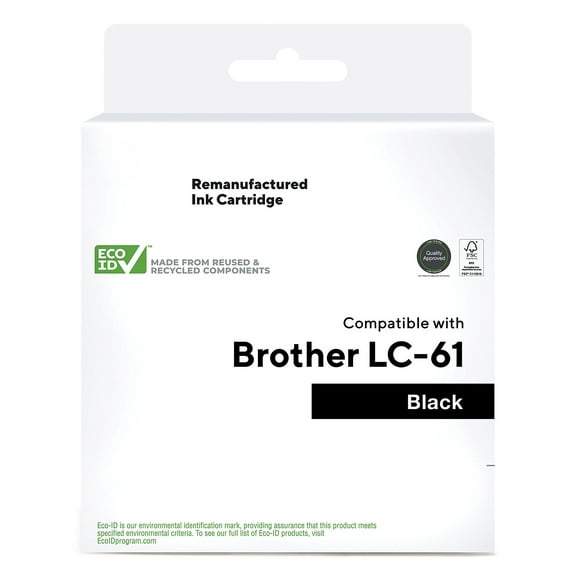 HITOUCH BUSINESS SERVICES Reman Black Std Yield Ink Cartridge Replacement for Brother LC61BK