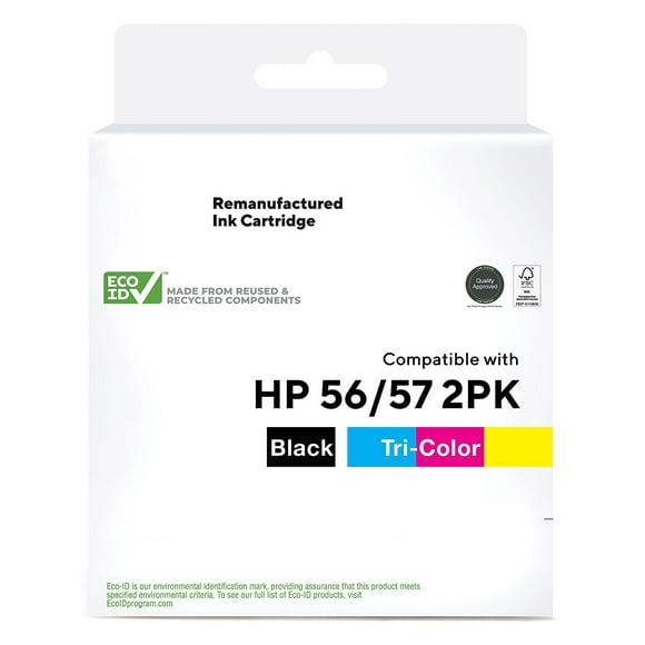 HITOUCH BUSINESS SERVICES Reman Black/Tri-Color Std Yld Ink Cart. Replacement for HP 56/57 2/PK