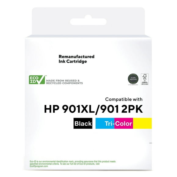 HITOUCH BUSINESS SERVICES Reman Blk High Yld/Tri-Color Std Ink Cart. Replace. for HP 901XL/901 2/PK