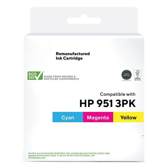 HITOUCH BUSINESS SERVICES Reman C/M/Y Std Yld Ink Cart. Replacement for HP 951 3/PK TRCR314FN3PK