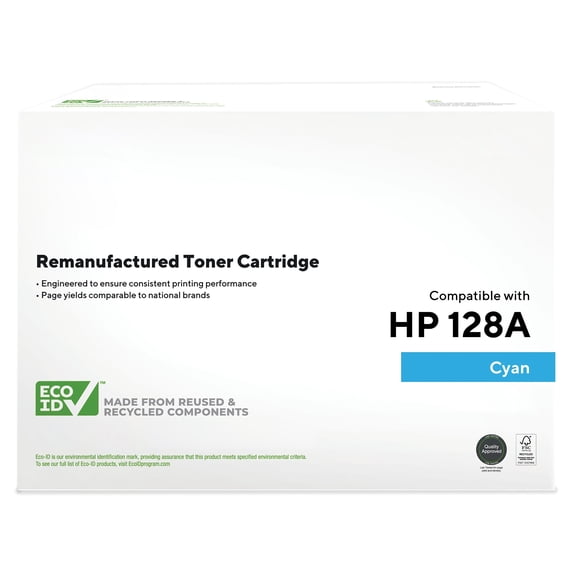 HITOUCH BUSINESS SERVICES Reman Cyan Standard Yield Toner Cartridge Replacement for HP 128A TRCE321A