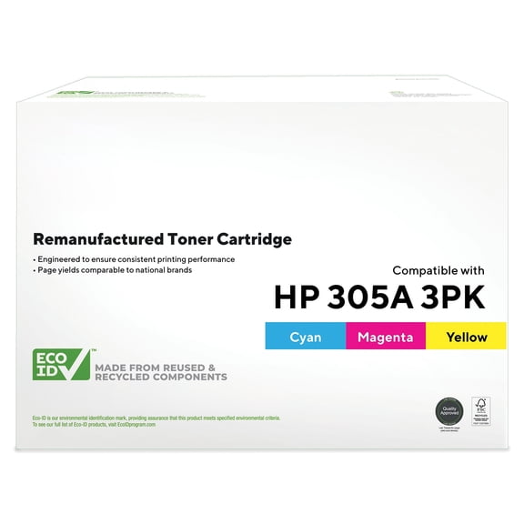 HITOUCH BUSINESS SERVICES Reman Tri-Color Std Yld Toner Cartridge Replacement for HP 305A 3/PK