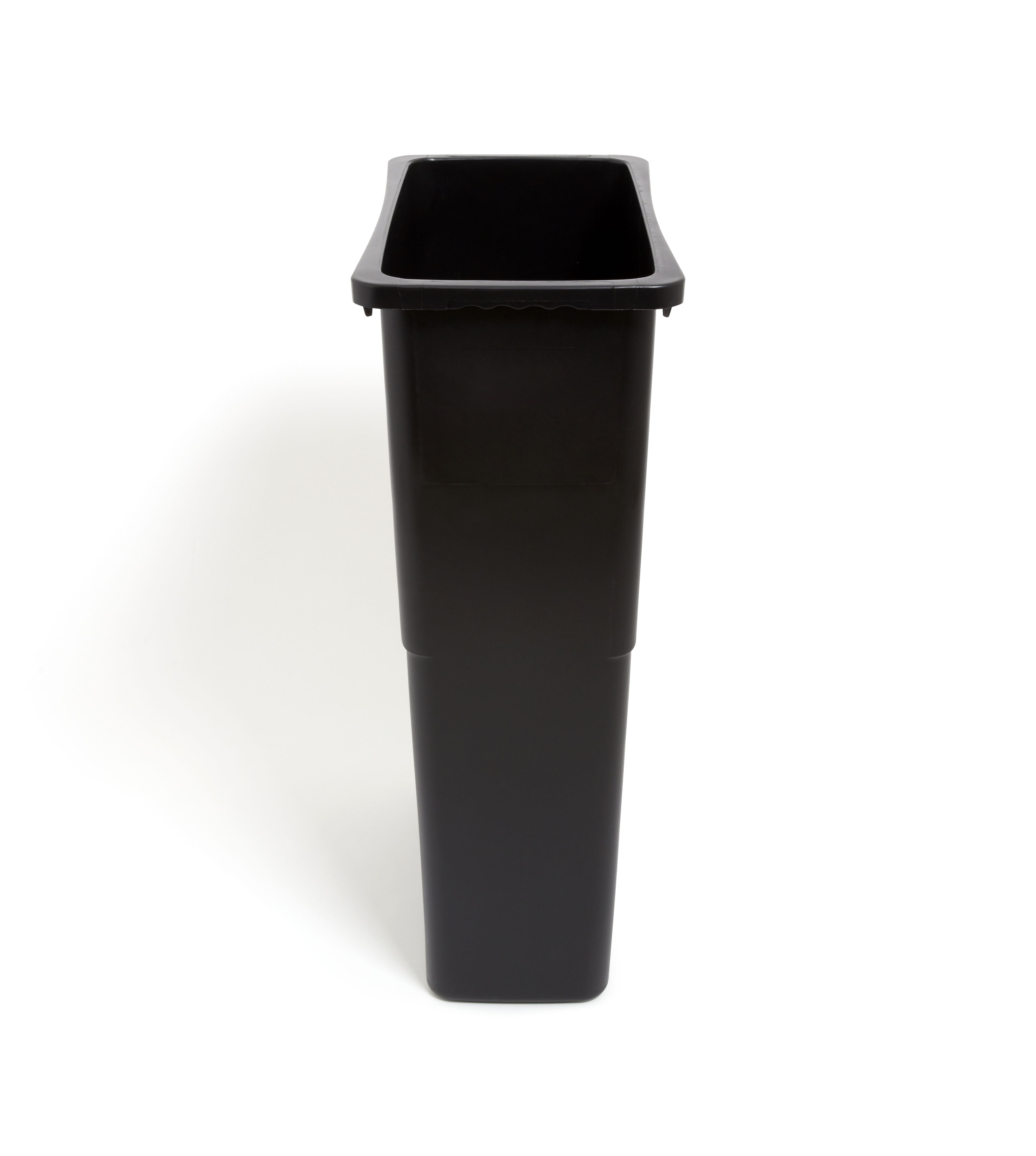 HITOUCH BUSINESS SERVICES Slim Plastic Trash Can with no Lid Black 