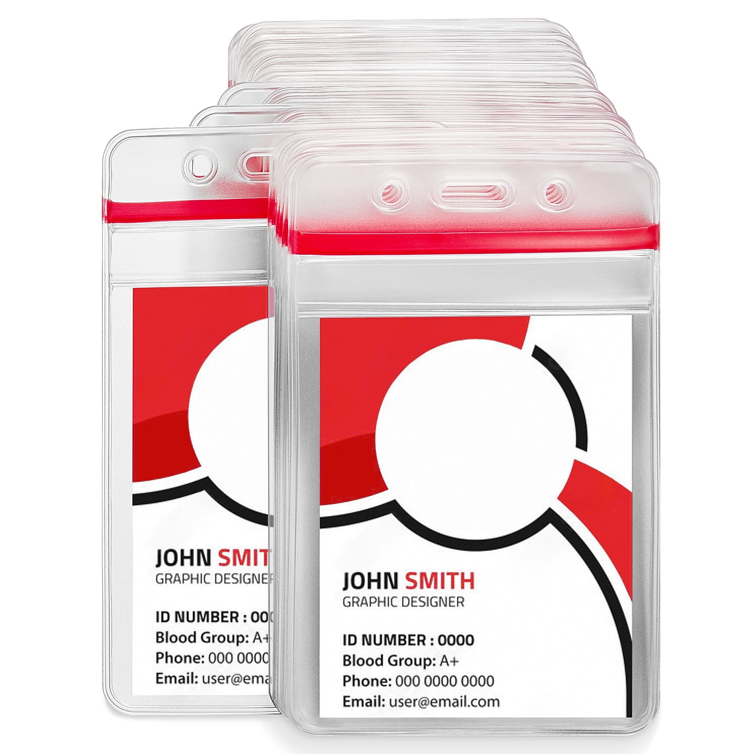 Staples Vertical Sealable ID Badge Holders 5" x 3" Vinyl Clear 50/Pack (51923)