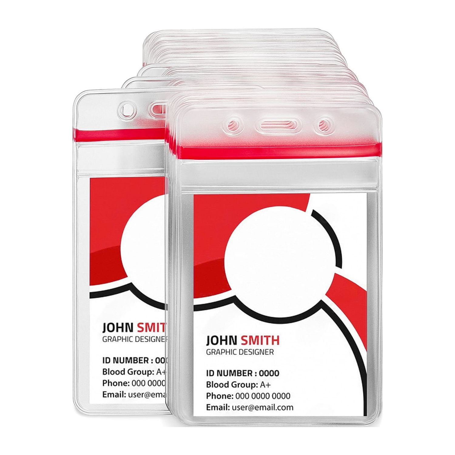 HITOUCH BUSINESS SERVICES Vertical Sealable ID Badge Holders Clear 50