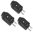thumbnail image 1 of HITRENDS 3PCS 2 Prong Replacement Male Power Plug, 250V/10A Rotatable Extension Cord Plug, Outdoor Heavy Duty Black, 1 of 7