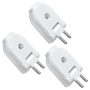 HITRENDS Replacement Plug for Electric Cord, 2 Prong, Non-Grounding, 125V/10A, White, 3-Pack