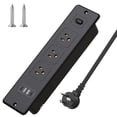 thumbnail image 1 of HITRENDS Surge Protector Flat Extension Cord, 6ft, Mountable Recessed Power Strip, Black, 1 of 7