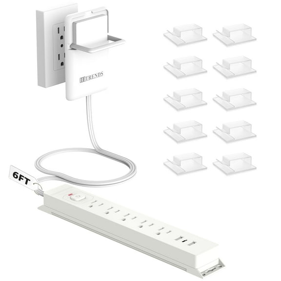 HITRENDS 6FT Plug Power Outlet with 5 Outlets and 3 USB Ports (ETL Certified)