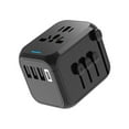thumbnail image 1 of HITRENDS Universal Travel Adapter, European Travel Plug Adapter with Type C for USA EU UK AUS, Black, 1 of 7