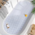 thumbnail image 1 of HITSLAM Bath Mat for Tub Non Slip,Oval Bath Mats with Suction Cups and Drain Holes, Machine Washable Shower Mat for Bathroom,35"x16" Clear, 1 of 9