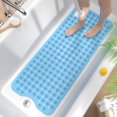 thumbnail image 1 of HITSLAM Extra Long Bathtub Mat-40x16 Non Slip Shower Mat with Drain Holes and Suction Cups,Machine Washable Bath Mat,Clear Blue, 1 of 8