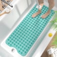 thumbnail image 1 of HITSLAM Extra Long Bathtub Mat-40x16 Non Slip Shower Mat with Drain Holes and Suction Cups,Machine Washable Bath Mat,Clear Green, 1 of 9