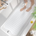thumbnail image 1 of HITSLAM Extra Long Bathtub Mat-40x16 Non Slip Shower Mat with Drain Holes and Suction Cups,Machine Washable Bath Mat,White, 1 of 8