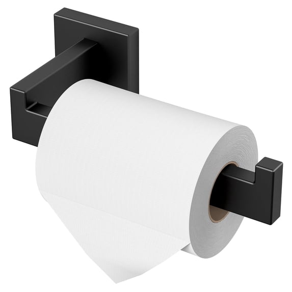 HITSLAM Matte Black Toilet Paper Holder Wall Mount,Premium 304 Stainless Steel Square Toilet Paper Roll Holder for Bathroom Rustproof