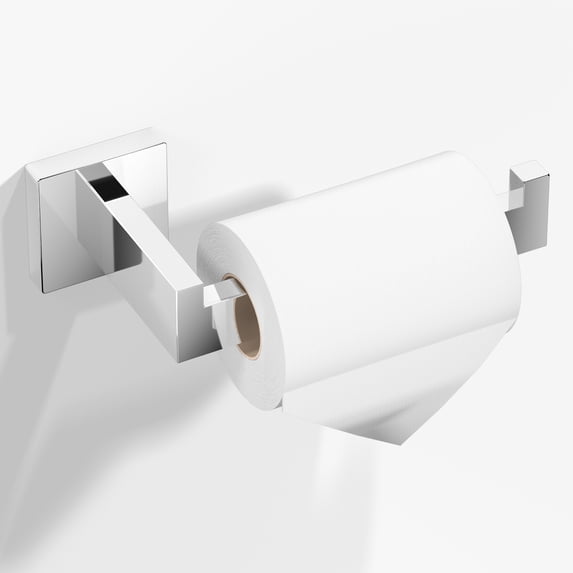 HITSLAM Chrome Toilet Paper Holder Wall Mount,Premium 304 Stainless Steel Square Toilet Paper Roll Holder for Bathroom Rustproof
