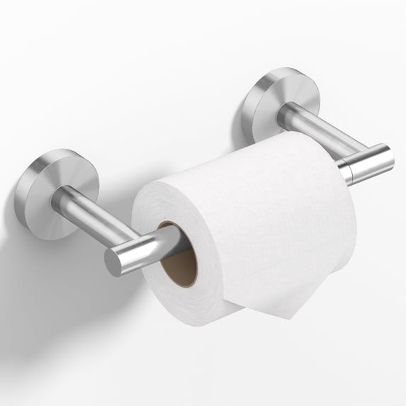 HITSLAM Toilet Paper Holder Wall Mount,Double Post Pivoting Toilet Paper Roll Holder,Brushed Nickel Bathroom Toilet Paper Holder for SUS 304 Stainless Steel