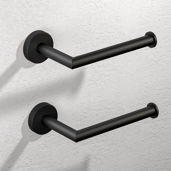 HITSLAM Toilet Paper Holder Wall Mount,2Pack Matte Black Toilet Paper Roll Holder for Bathroom