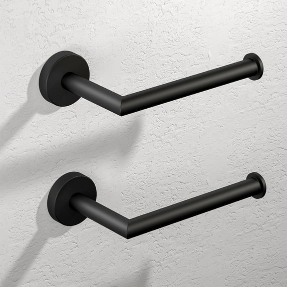 HITSLAM Toilet Paper Holder Wall Mount,Matte Black Toilet Paper Roll Holder for Bathroom,2Pack