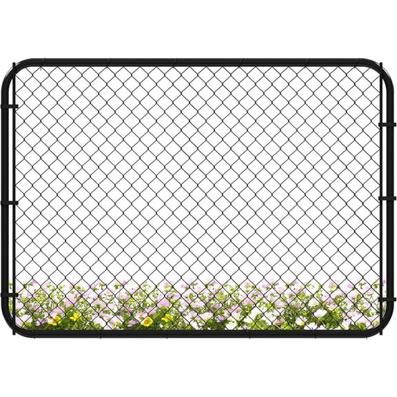 HITTITE Adjustable Chain Link Fence Gate Kit, PVC Coated Anti-Rust Outdoor Garden Fence Gate, Heavy Duty Pedestrian Gate Walking Fence Gate for Yard, 26"-72" Wide x 4' High.
