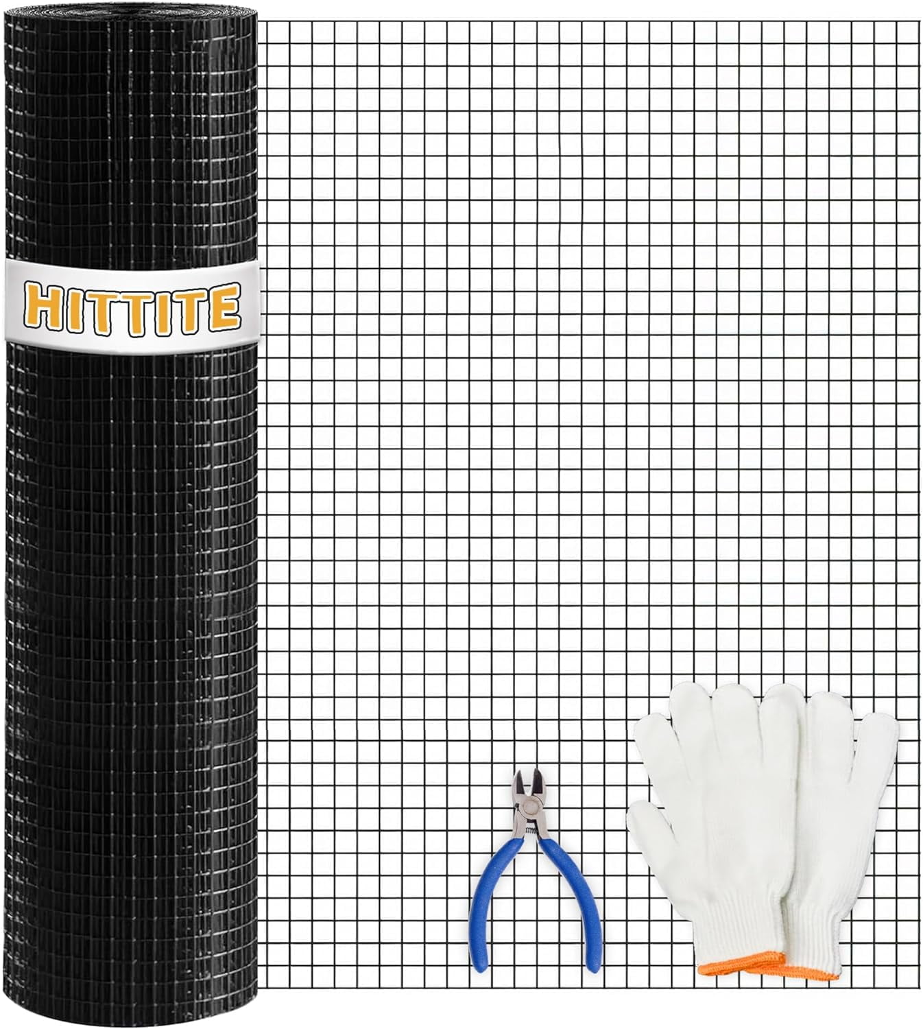 HITTITE 36x100 ft, 19Gauge PVC Hardware Cloth, 1/2 inch Galvanized