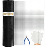 HITTITE Hardware Cloth 1/2 inch 36 x 100 ft,19 Gauge Black PVC Coated Fence Wire Mesh Roll, Galvanized Welding Vinyl Coated Hardware Cloth for Chicken Coop and Home Improvement Projects.